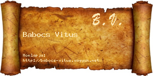 Babocs Vitus névjegykártya